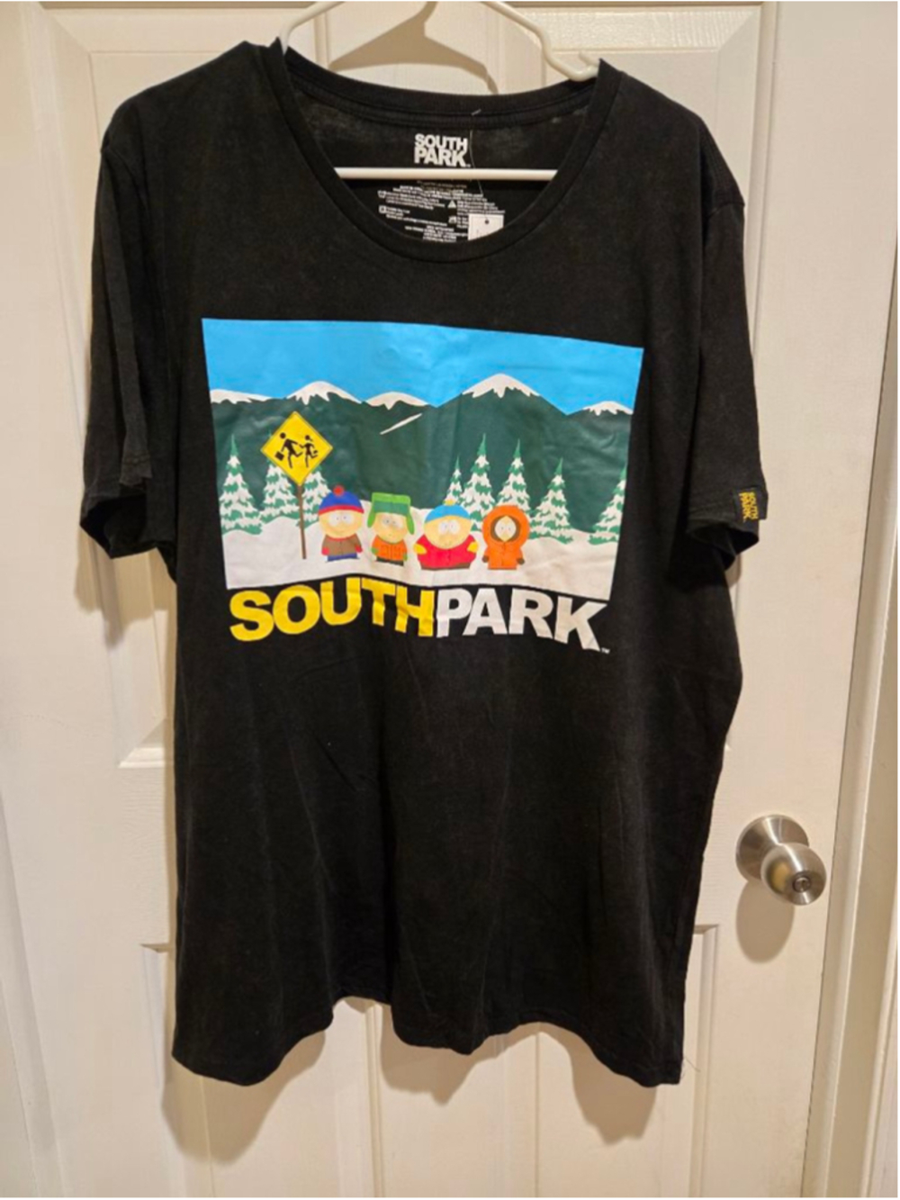 Men's South Park Short Sleeve Tee XL Black with Blue Graphic